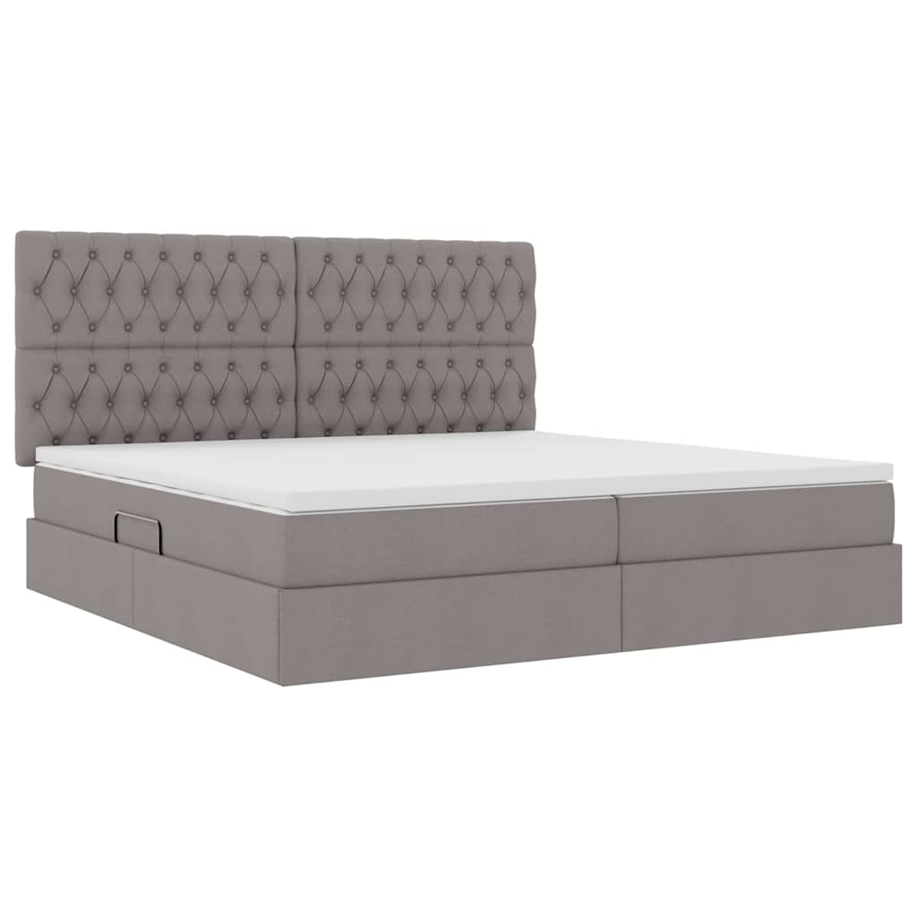 Κρεβάτι με αποθηκευτικό χώρο και στρώμα Taupe 200 x 200 cm - Pakobazaar