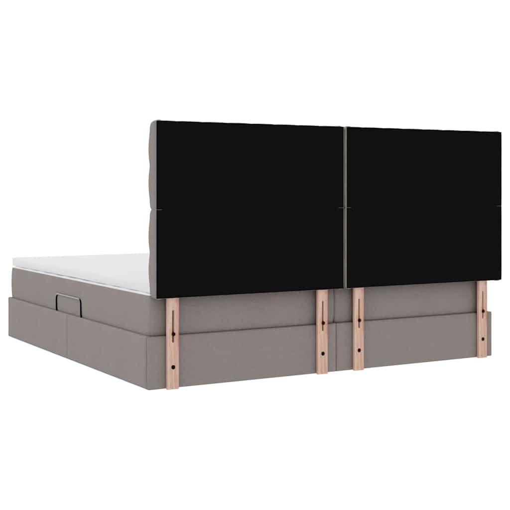 Κρεβάτι με αποθηκευτικό χώρο και στρώμα Taupe 200 x 200 cm - Pakobazaar