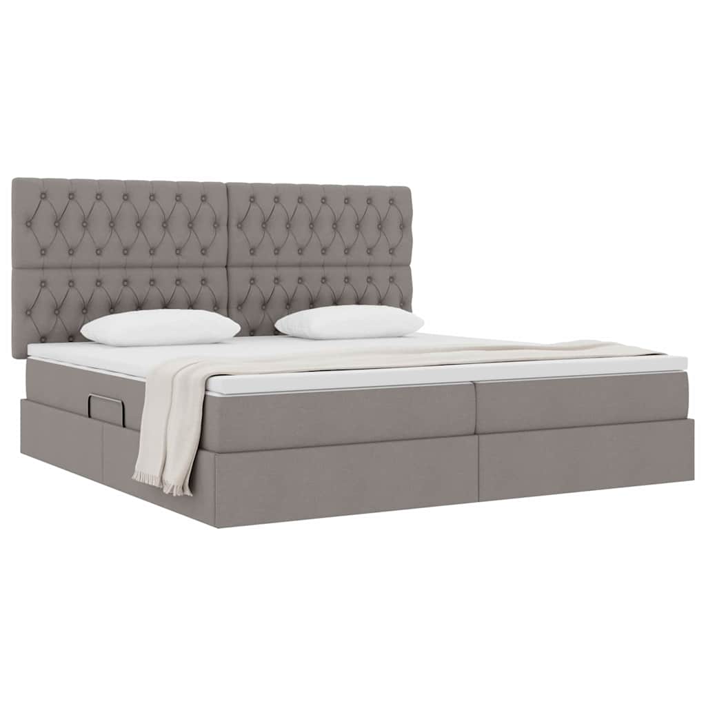 Κρεβάτι με αποθηκευτικό χώρο και στρώμα Taupe 200 x 200 cm - Pakobazaar