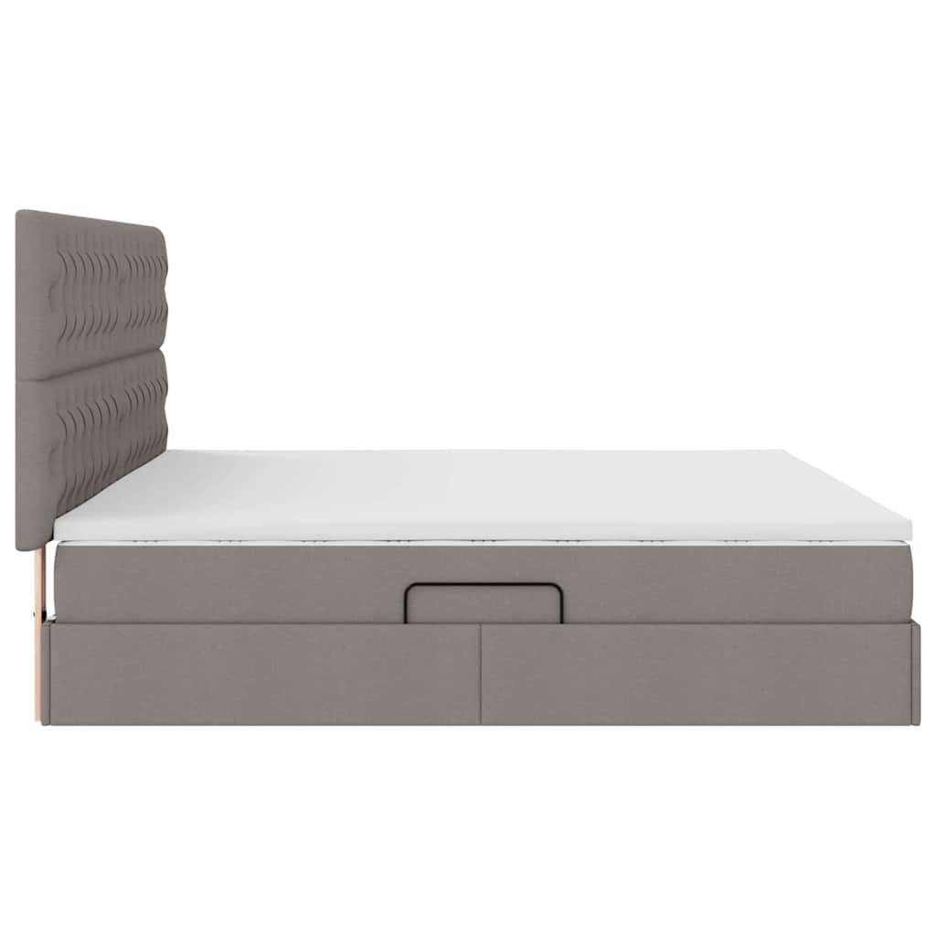 Κρεβάτι με αποθηκευτικό χώρο και στρώμα Taupe 200 x 200 cm - Pakobazaar