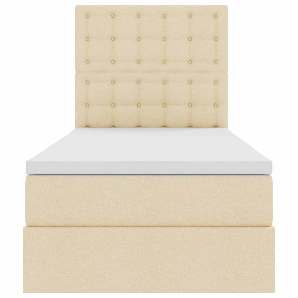 Κρεβάτι με αποθηκευτικό χώρο και στρώμα Κρέμ 90 x 200 cm