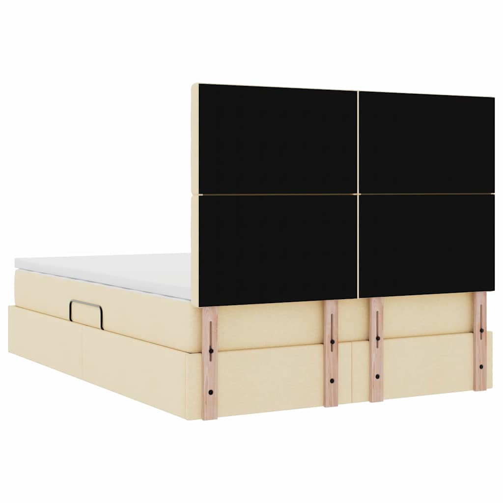 Κρεβάτι με αποθηκευτικό χώρο και στρώμα Κρέμ 140 x 190 cm - Pakobazaar