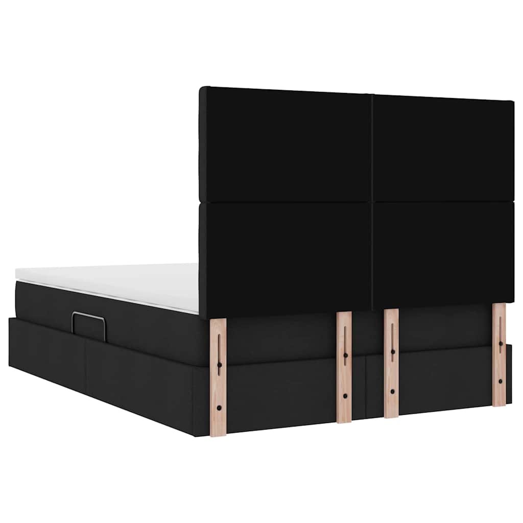 Κρεβάτι με αποθηκευτικό χώρο και στρώμα Μαύρο 140 x 200 cm