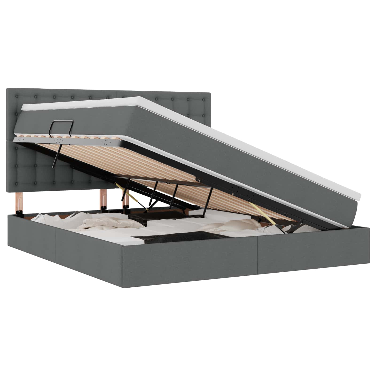 Κρεβάτι με αποθηκευτικό χώρο και στρώμα με στρώμα 160 x 200 cm - Pakobazaar