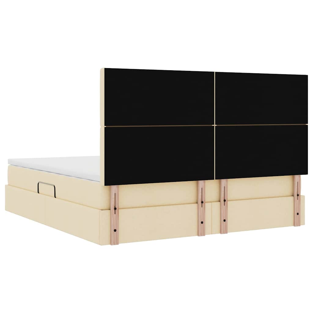 Κρεβάτι με αποθηκευτικό χώρο και στρώμα Κρέμ 160 x 200 cm - Pakobazaar