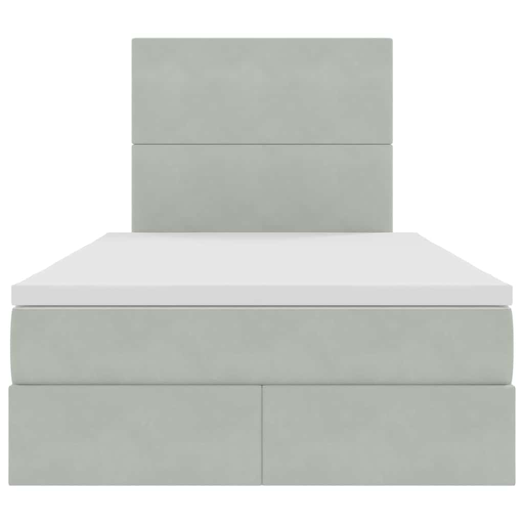 Κρεβάτι με αποθηκευτικό χώρο και στρώμα 120 x 200 cm Βελούδο - Pakobazaar