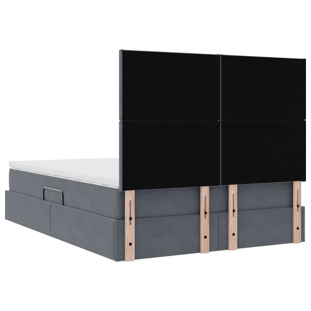 Κρεβάτι με αποθηκευτικό χώρο και στρώμα 140 x 200 cm Βελούδο - Pakobazaar