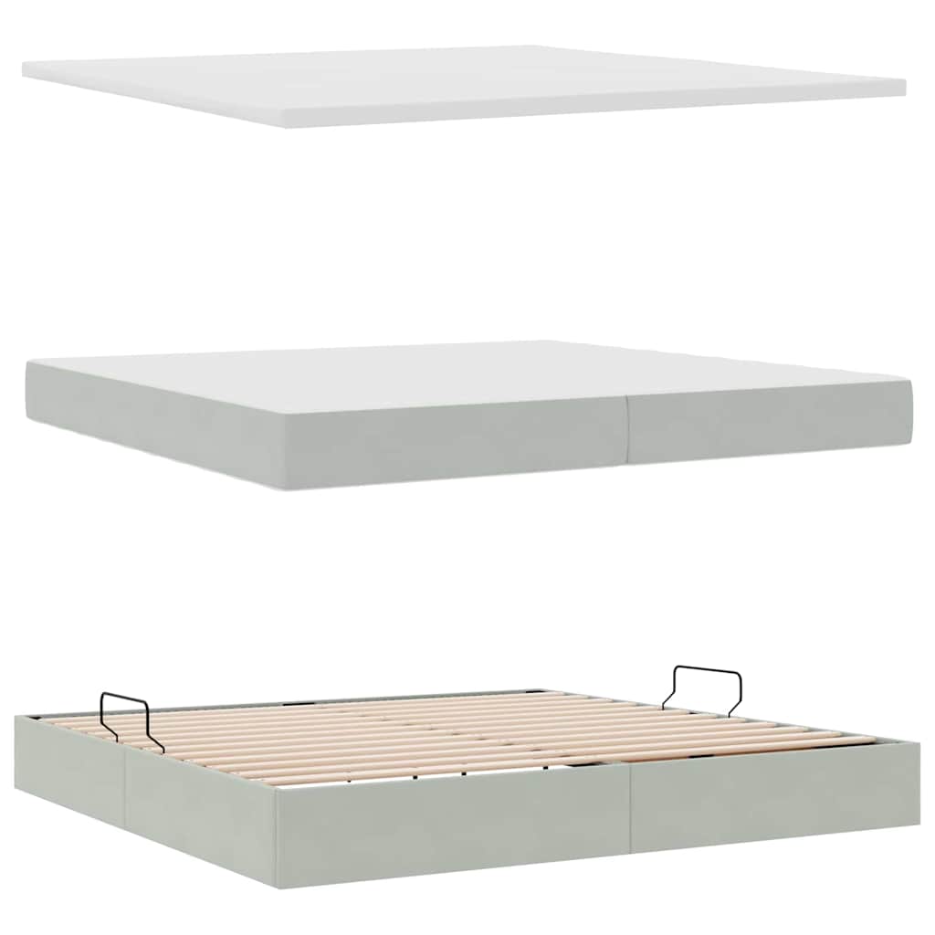 Κρεβάτι με αποθηκευτικό χώρο και στρώμα 200 x 200 cm Βελούδο