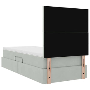 Κρεβάτι με αποθηκευτικό χώρο και στρώμα 90 x 190 cm Βελούδο - Pakobazaar