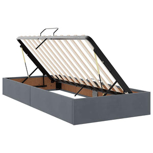 Κρεβάτι με αποθηκευτικό χώρο και στρώμα Σκούρο Γκρι 90 x 200 cm - Pakobazaar