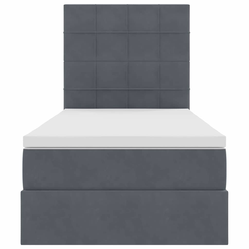 Κρεβάτι με αποθηκευτικό χώρο και στρώμα 100 x 200 cm Βελούδο - Pakobazaar