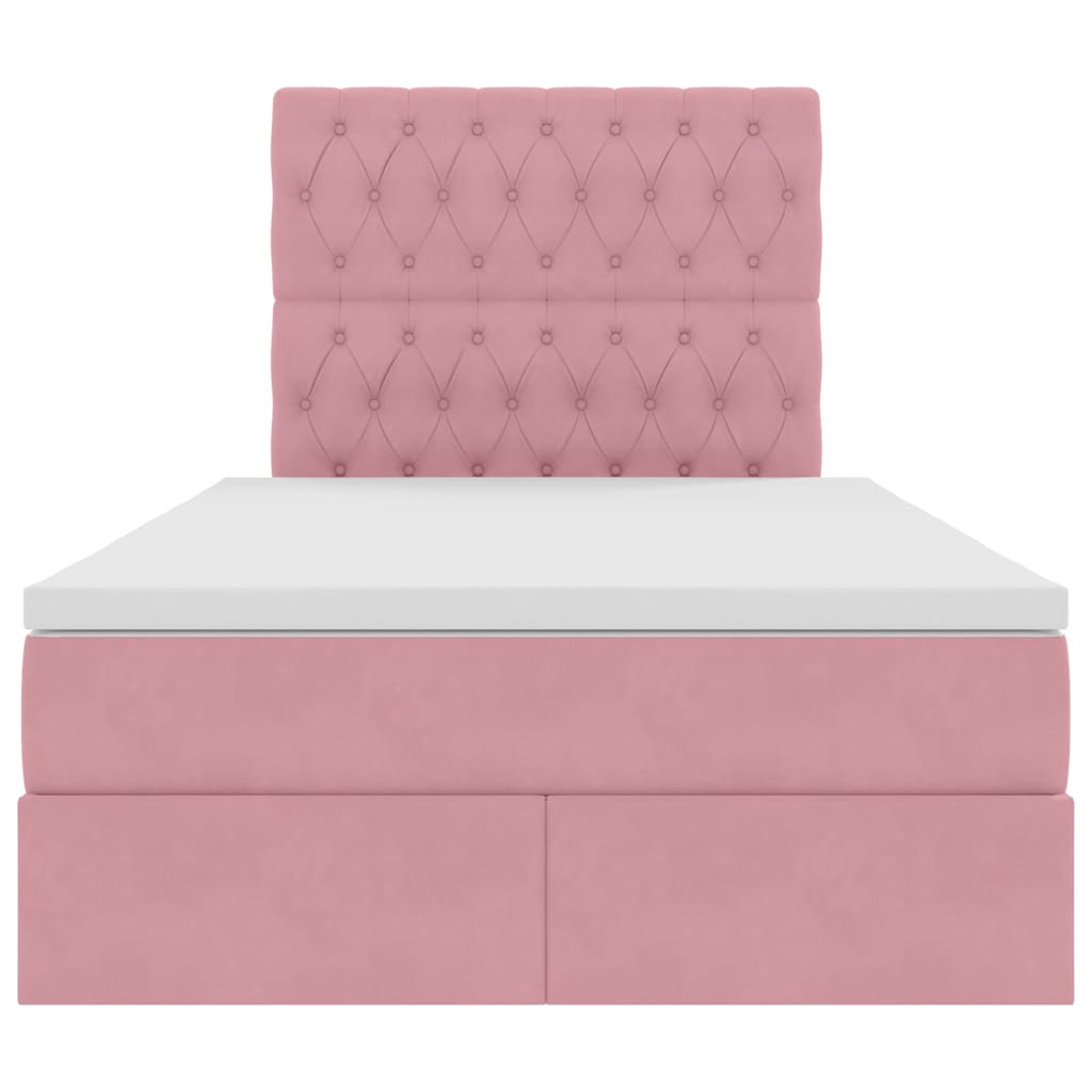 Κρεβάτι με αποθηκευτικό χώρο και στρώμα Ροζ 120 x 190 cm