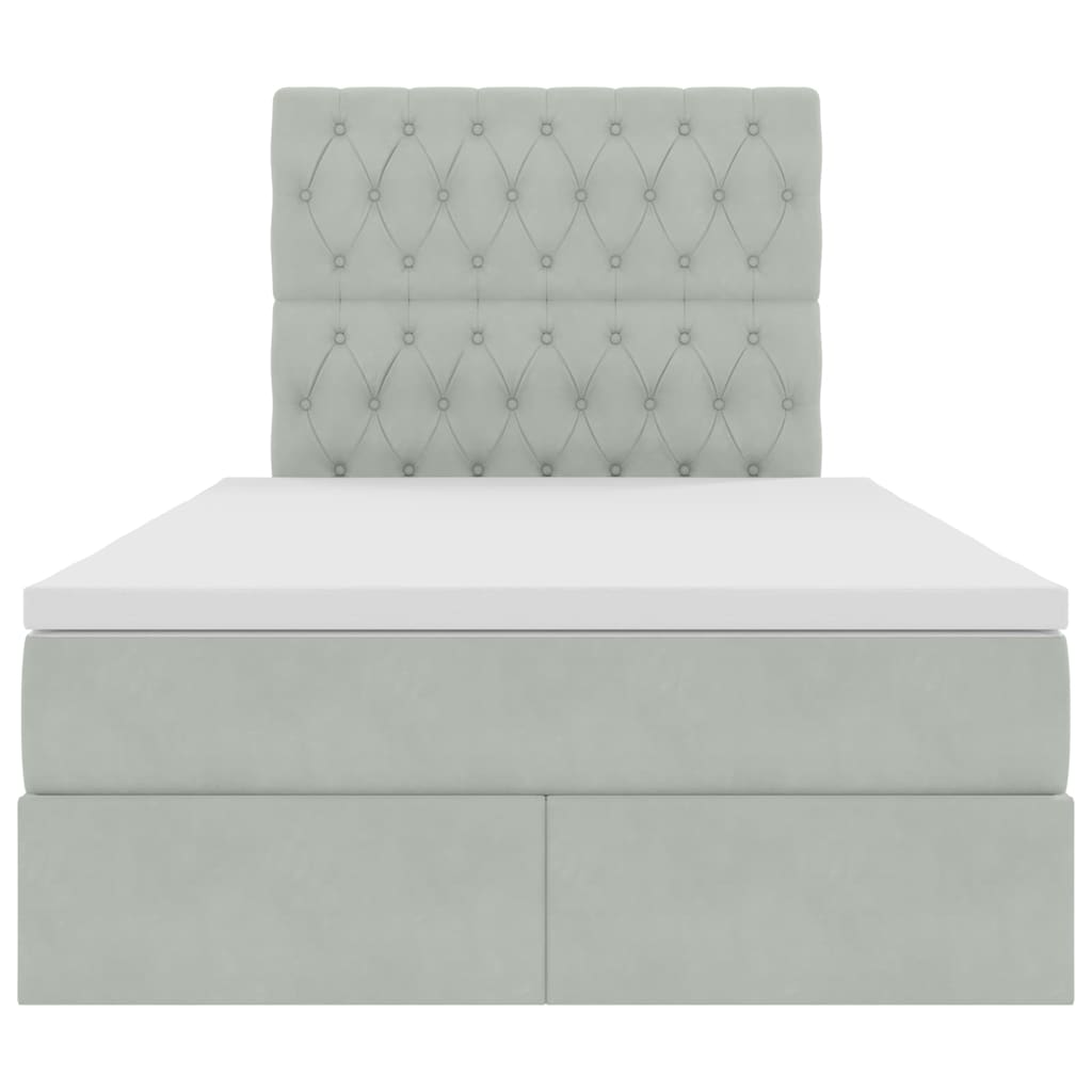 Κρεβάτι με αποθηκευτικό χώρο και στρώμα 120 x 200 cm Βελούδο - Pakobazaar