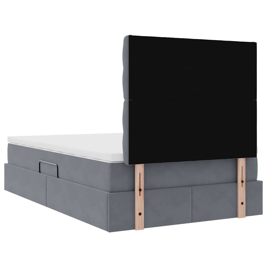 Κρεβάτι με αποθηκευτικό χώρο και στρώμα 120 x 200 cm Βελούδο - Pakobazaar