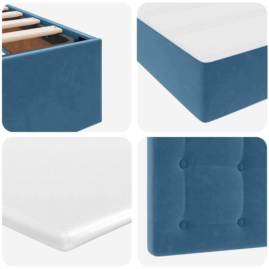 Κρεβάτι με αποθηκευτικό χώρο και στρώμα 140 x 200 cm Βελούδο - Pakobazaar