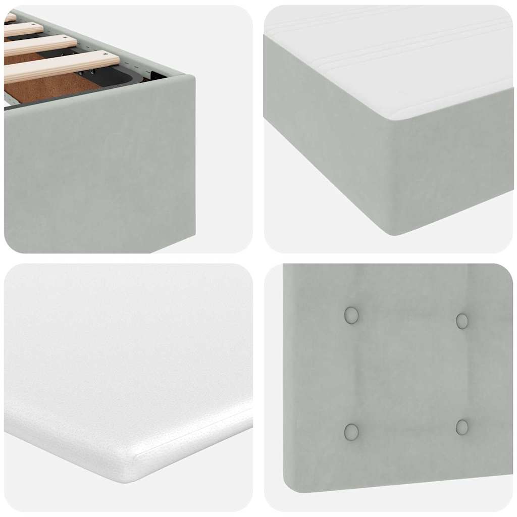 Κρεβάτι με αποθηκευτικό χώρο και στρώμα 160 x 200 cm Βελούδο - Pakobazaar