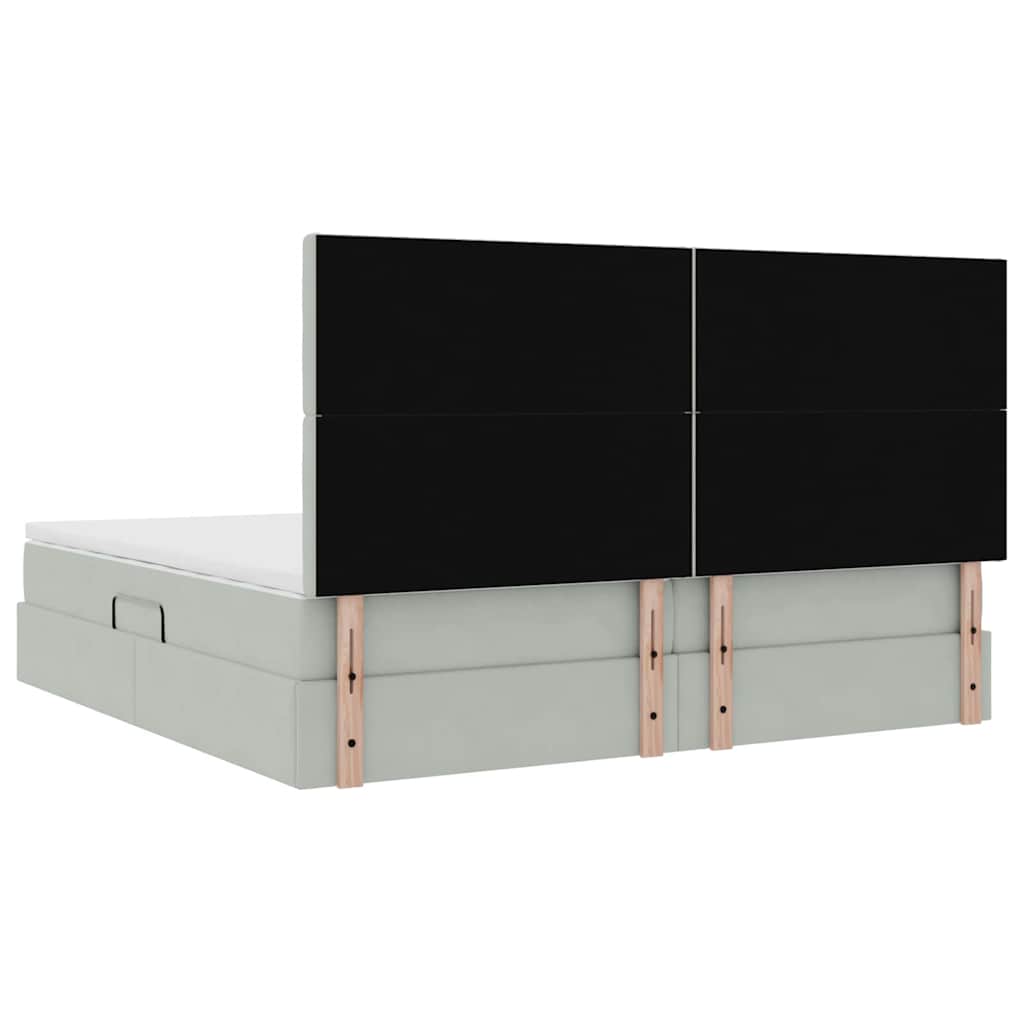 Κρεβάτι με αποθηκευτικό χώρο και στρώμα 200 x 200 cm Βελούδο - Pakobazaar