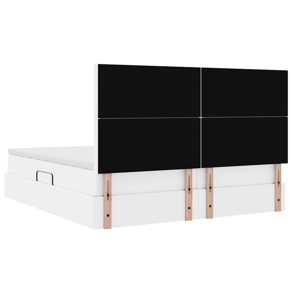 Κρεβάτι με αποθηκευτικό χώρο και στρώμα με στρώμα Καθαρό Λευκό - Pakobazaar