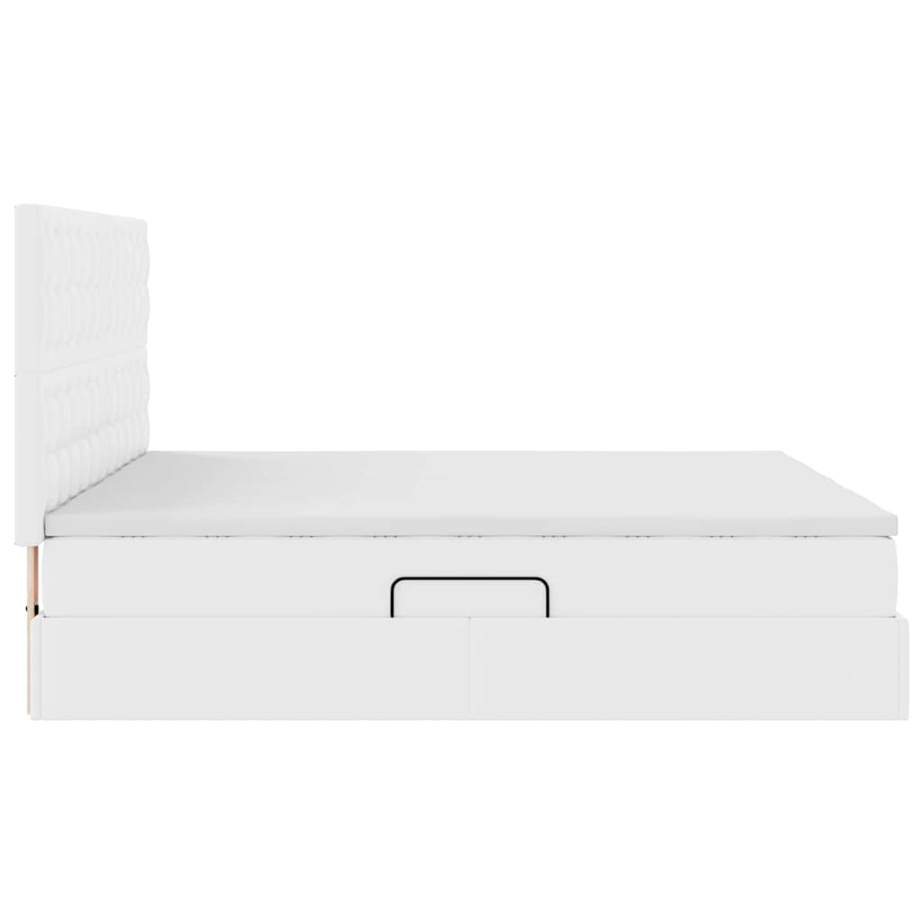 Κρεβάτι με αποθηκευτικό χώρο και στρώμα με στρώμα Καθαρό Λευκό - Pakobazaar