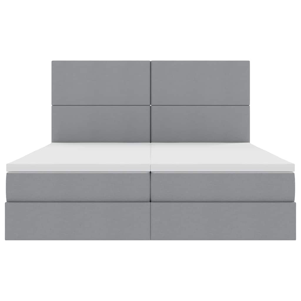 Κρεβάτι Αποθήκης Ανοιχτό γκρι 180 x 200 cm Τεχνητό Δέρμα - Pakobazaar