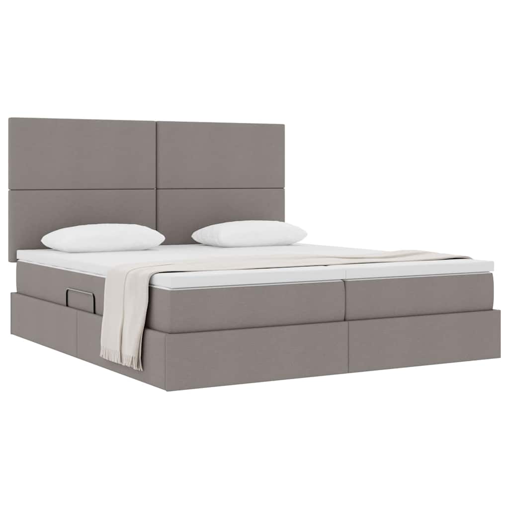 Κρεβάτι Αποθήκης με κεφαλάρι Taupe 180 x 200 cm Ύφασμα