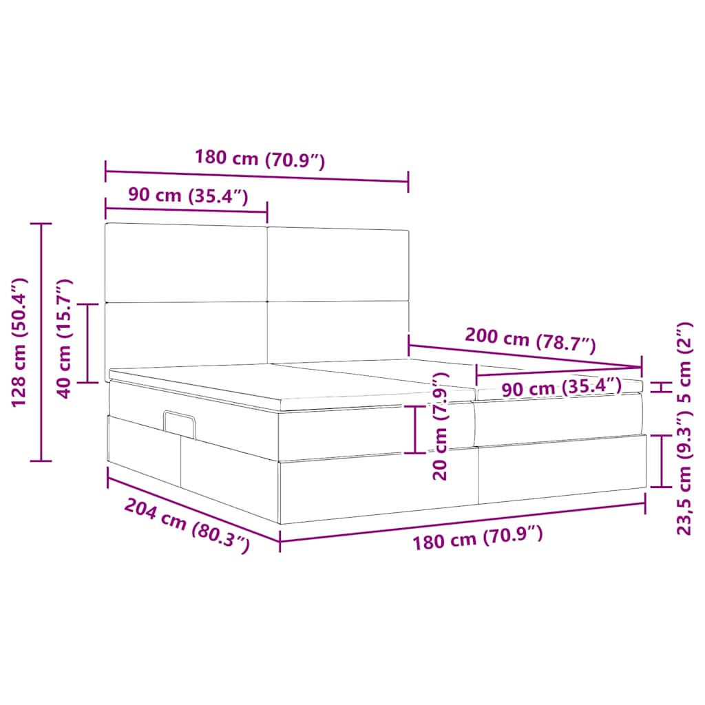 Κρεβάτι Αποθήκης με κεφαλάρι Κρέμ 180 x 200 cm Τεχνητό Δέρμα