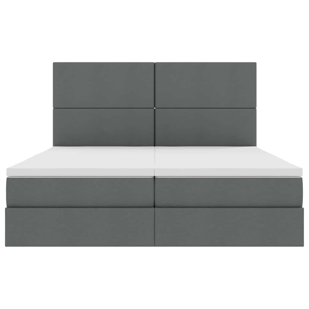 Κρεβάτι Αποθήκης Σκούρο Γκρι 200 x 200 cm Τεχνητό Δέρμα - Pakobazaar
