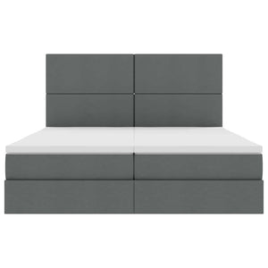 Κρεβάτι Αποθήκης Σκούρο Γκρι 200 x 200 cm Τεχνητό Δέρμα - Pakobazaar
