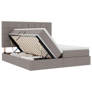 Κρεβάτι Αποθήκης με στρώμα Taupe 180 x 200 cm Τεχνητό Δέρμα - Pakobazaar