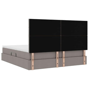 Κρεβάτι Αποθήκης με στρώμα Taupe 180 x 200 cm Τεχνητό Δέρμα - Pakobazaar