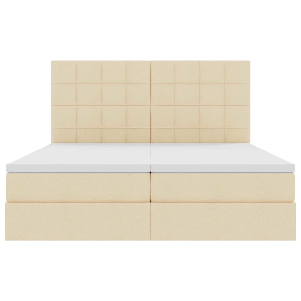 Κρεβάτι Αποθήκης με κεφαλάρι Κρέμ 180 x 200 cm Τεχνητό Δέρμα