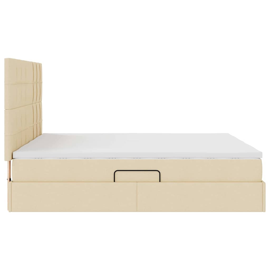 Κρεβάτι Αποθήκης με κεφαλάρι Κρέμ 180 x 200 cm Τεχνητό Δέρμα