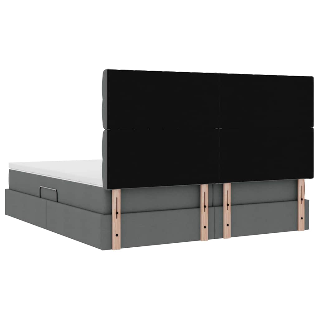 Κρεβάτι Αποθήκης Σκούρο Γκρι 180 x 200 cm Τεχνητό Δέρμα - Pakobazaar