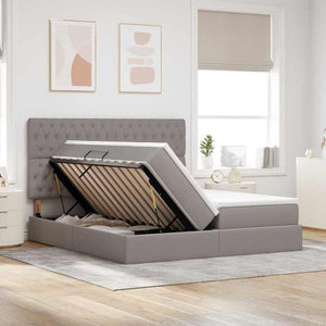 Κρεβάτι Αποθήκης με κεφαλάρι Taupe 180 x 200 cm Ύφασμα