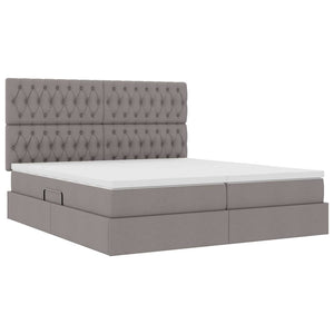 Κρεβάτι Αποθήκης με κεφαλάρι Taupe 180 x 200 cm Ύφασμα
