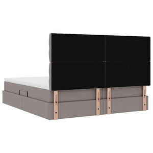 Κρεβάτι Αποθήκης με κεφαλάρι Taupe 180 x 200 cm Ύφασμα