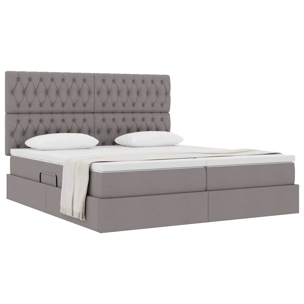 Κρεβάτι Αποθήκης με κεφαλάρι Taupe 180 x 200 cm Ύφασμα