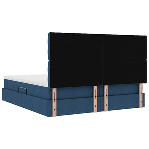 Κρεβάτι Αποθήκης με κεφαλάρι Μπλε 180 x 200 cm Ύφασμα