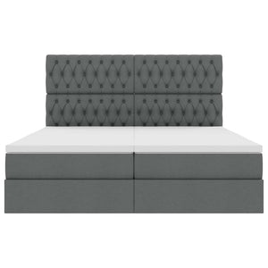 Κρεβάτι Αποθήκης Σκούρο Γκρι 200 x 200 cm Τεχνητό Δέρμα - Pakobazaar