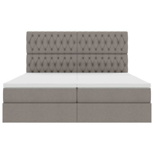 Κρεβάτι Αποθήκης με στρώμα Taupe 200 x 200 cm Τεχνητό Δέρμα - Pakobazaar