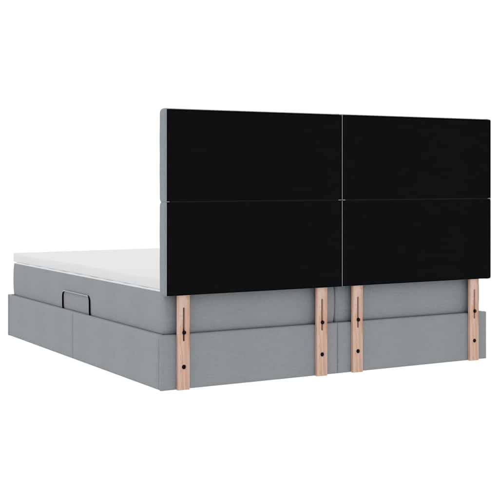 Κρεβάτι Αποθήκης Ανοιχτό γκρι 180 x 200 cm Τεχνητό Δέρμα - Pakobazaar