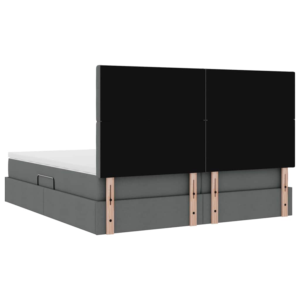 Κρεβάτι Αποθήκης Σκούρο Γκρι 180 x 200 cm Τεχνητό Δέρμα - Pakobazaar