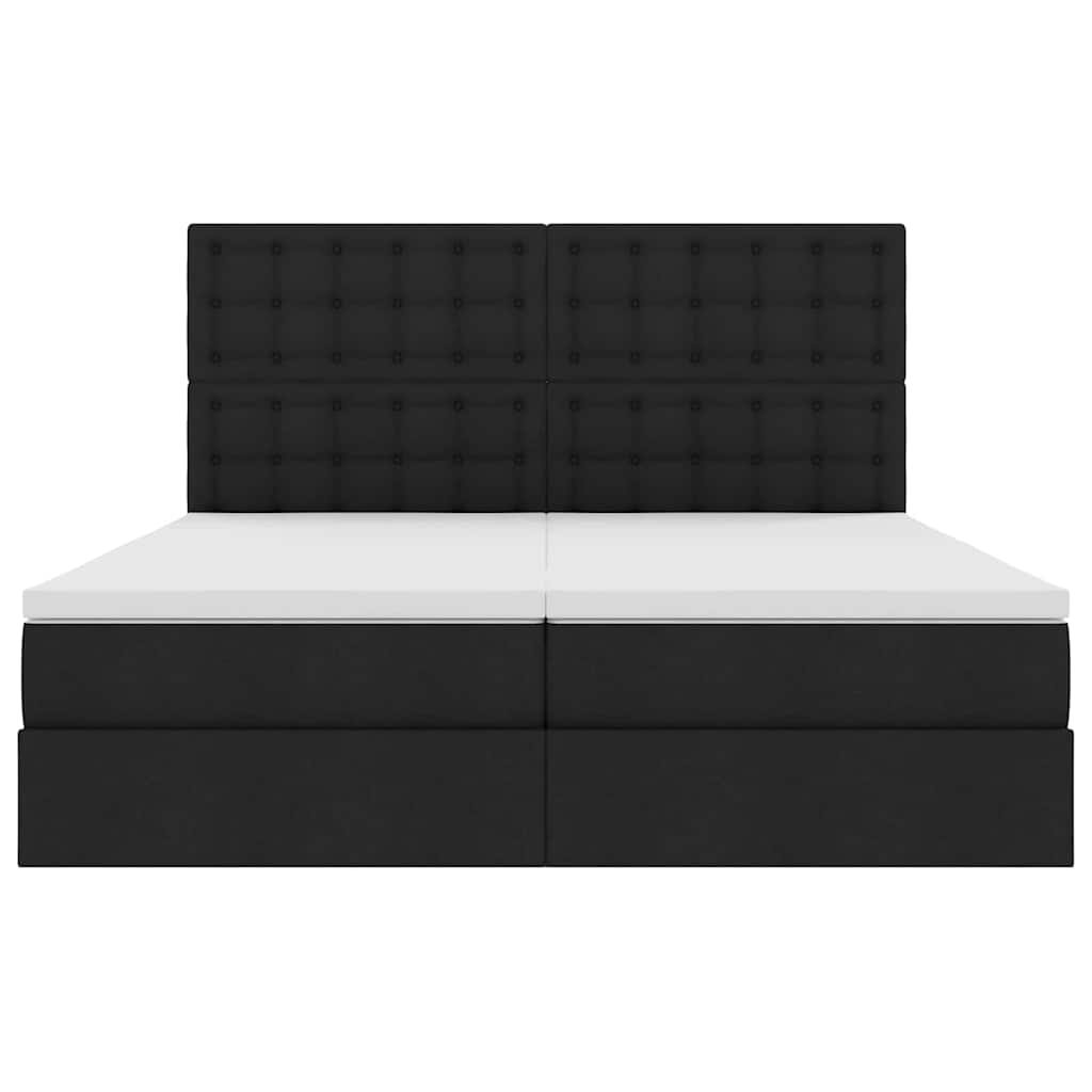 Κρεβάτι Αποθήκης με στρώμα Μαύρο 180 x 200 cm Τεχνητό Δέρμα - Pakobazaar