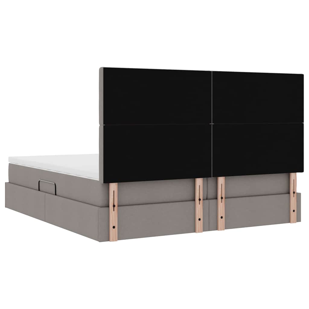 Κρεβάτι Αποθήκης με στρώμα Taupe 180 x 200 cm Τεχνητό Δέρμα - Pakobazaar