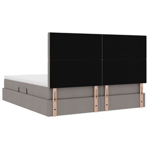 Κρεβάτι Αποθήκης με στρώμα Taupe 180 x 200 cm Τεχνητό Δέρμα - Pakobazaar