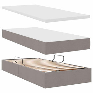 Κρεβάτι Αποθήκης με στρώμα Taupe 180 x 200 cm Τεχνητό Δέρμα - Pakobazaar