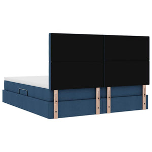 Κρεβάτι Αποθήκης με στρώμα Μπλε 180 x 200 cm Τεχνητό Δέρμα - Pakobazaar