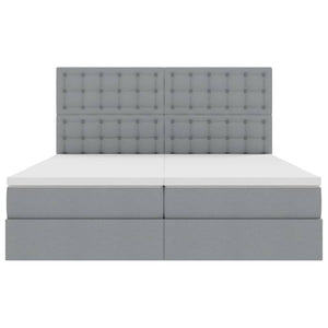 Κρεβάτι Αποθήκης Ανοιχτό γκρι 200 x 200 cm Τεχνητό Δέρμα - Pakobazaar
