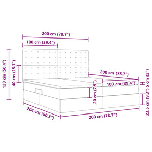 Κρεβάτι Αποθήκης με στρώμα Μπλε 200 x 200 cm Τεχνητό Δέρμα - Pakobazaar