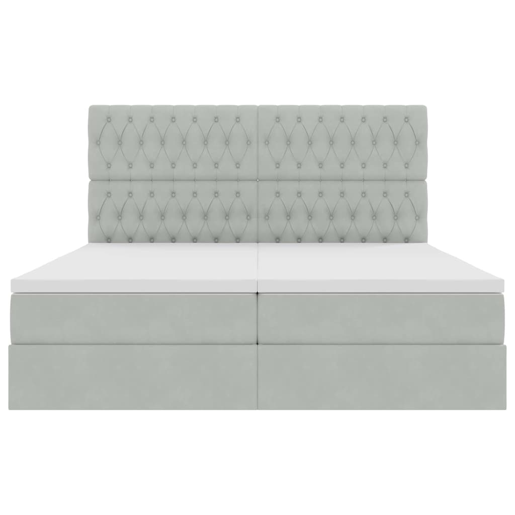 Κρεβάτι Αποθήκης με στρώμα Ανοιχτό γκρι 180 x 200 cm Βελούδο - Pakobazaar